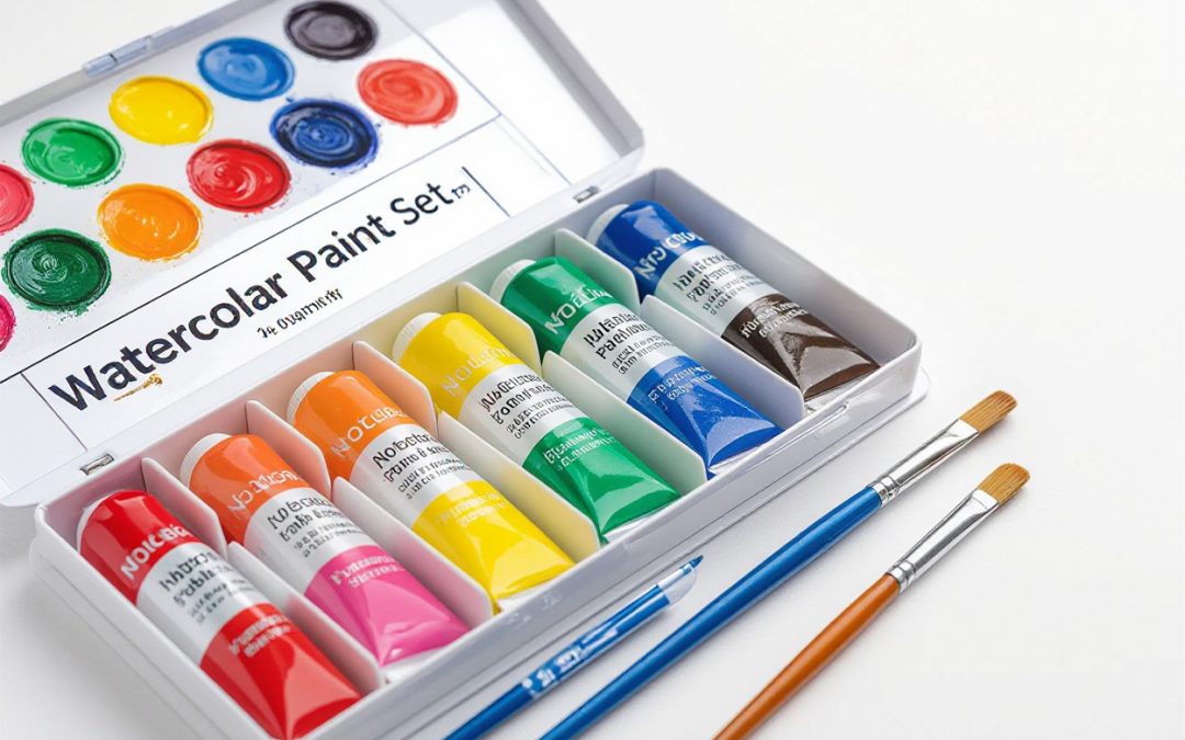 Amazon Basics Watercolor Paint Set Tubes, 24 Colors, Assorted